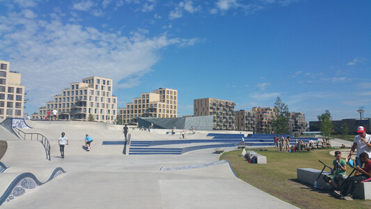 Street section of skatepark in Zeeburgereiland, Amsterdam