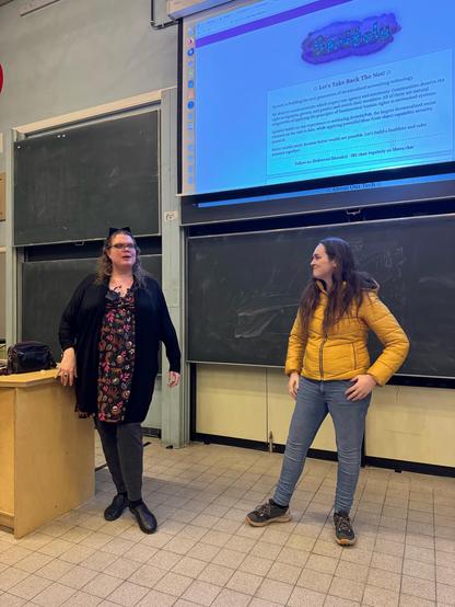 Christine Lemmer-Weber and Jessica in Front of their Spritely Slide