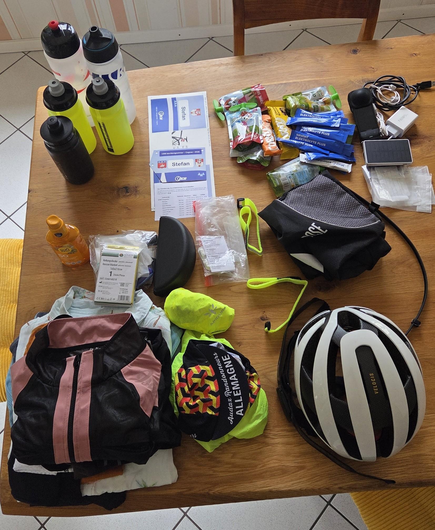 Ausrüstung zum Brevet Fahren